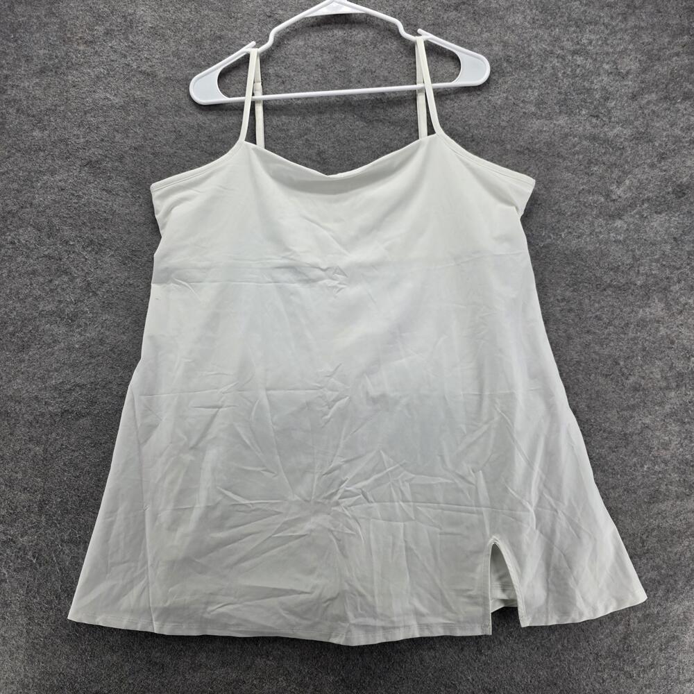 Gilly Hicks Dress Womens XL White Slip Mini Adjustable Strap Lined Slit Lounge